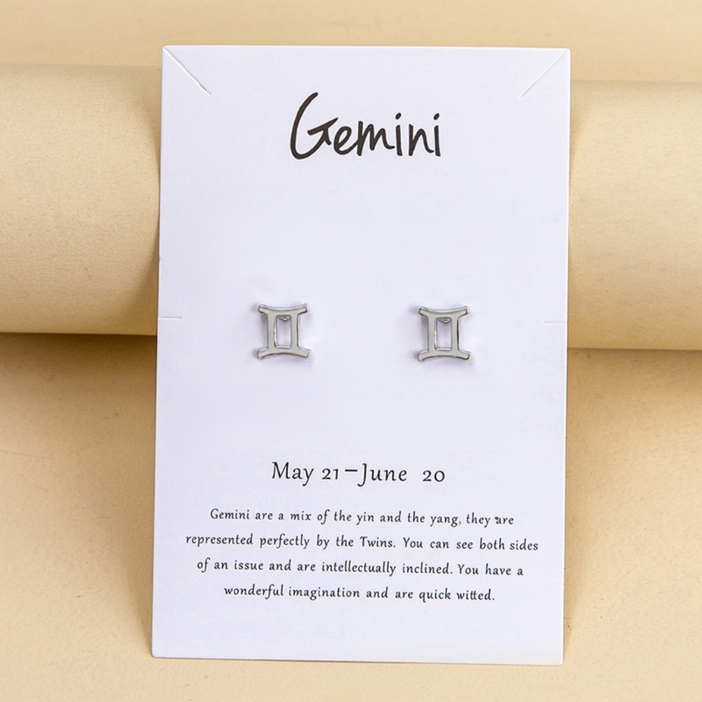 *JULANE* Silver Gemini Fashion Horoscope Earrings